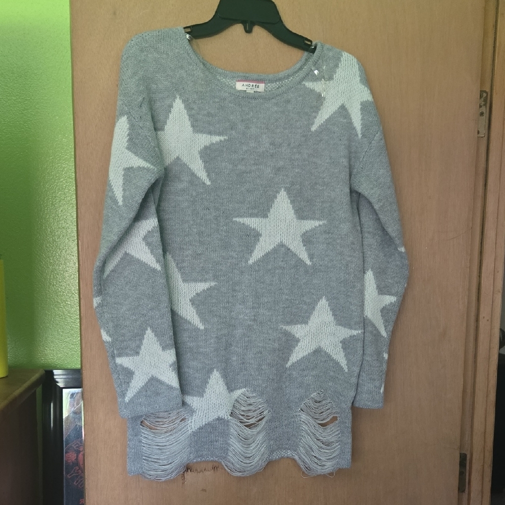 ANDREE BY UNIT Light Gray Knit Sweater